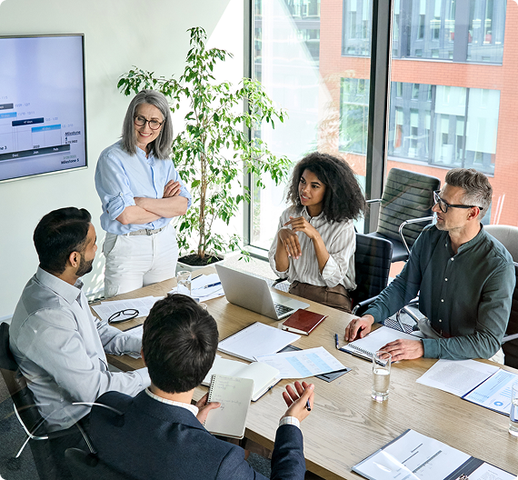Business team discussing strategy and ideas